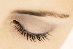 Auge, geschminkt. Das Make-up ist perfekt